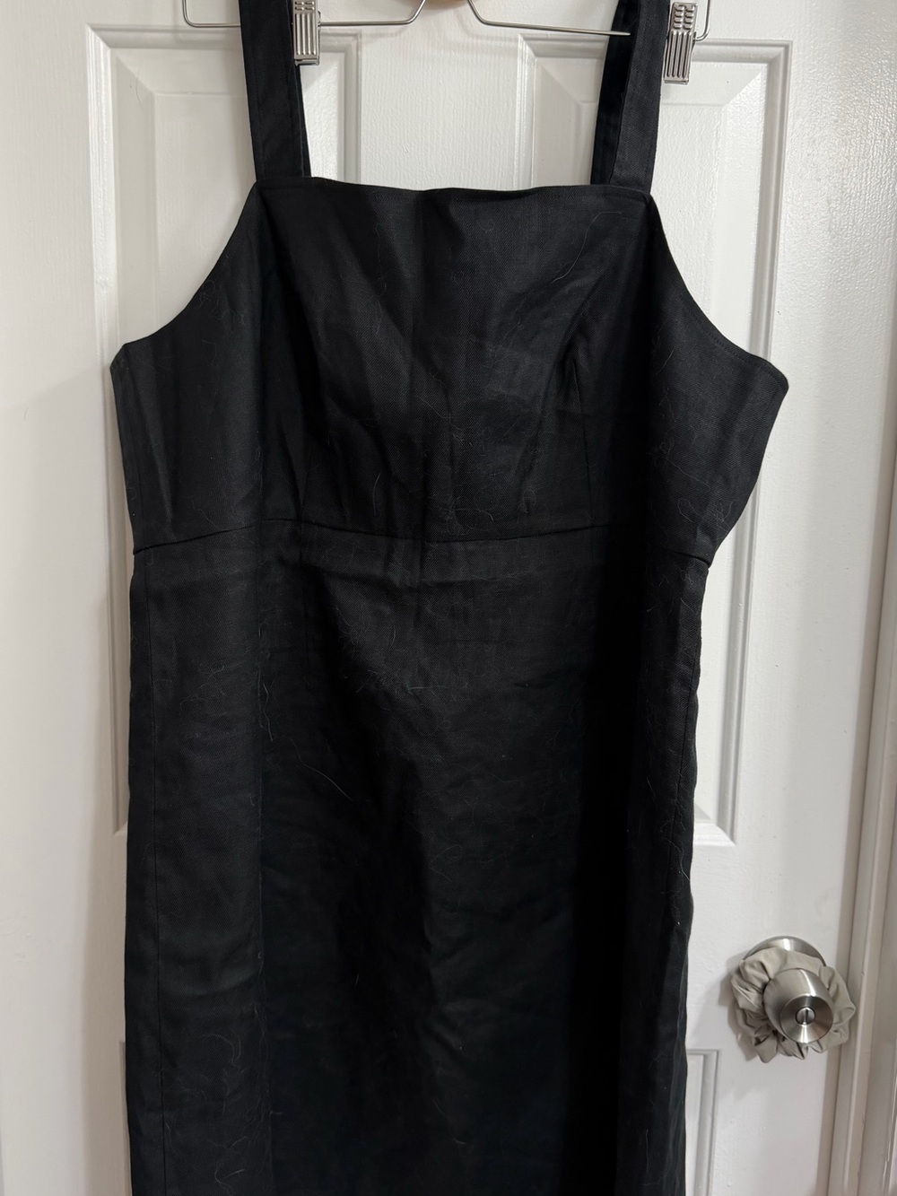 J. Crew Black Square-Neck Midi Dress